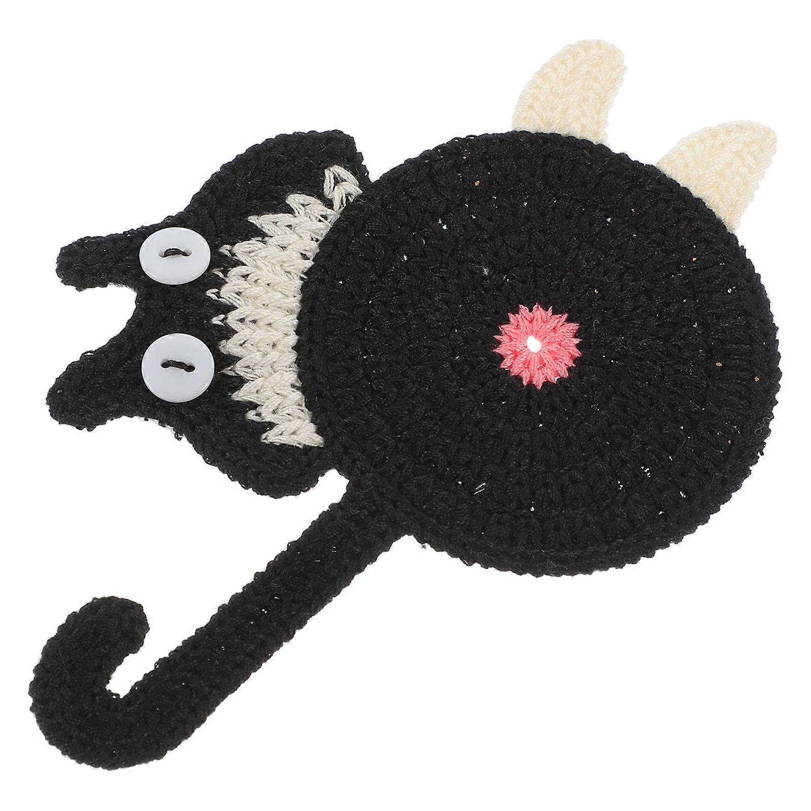 Knitting Cat Butt Coaster Heat-Insulated Cup Mat for Table Decor
