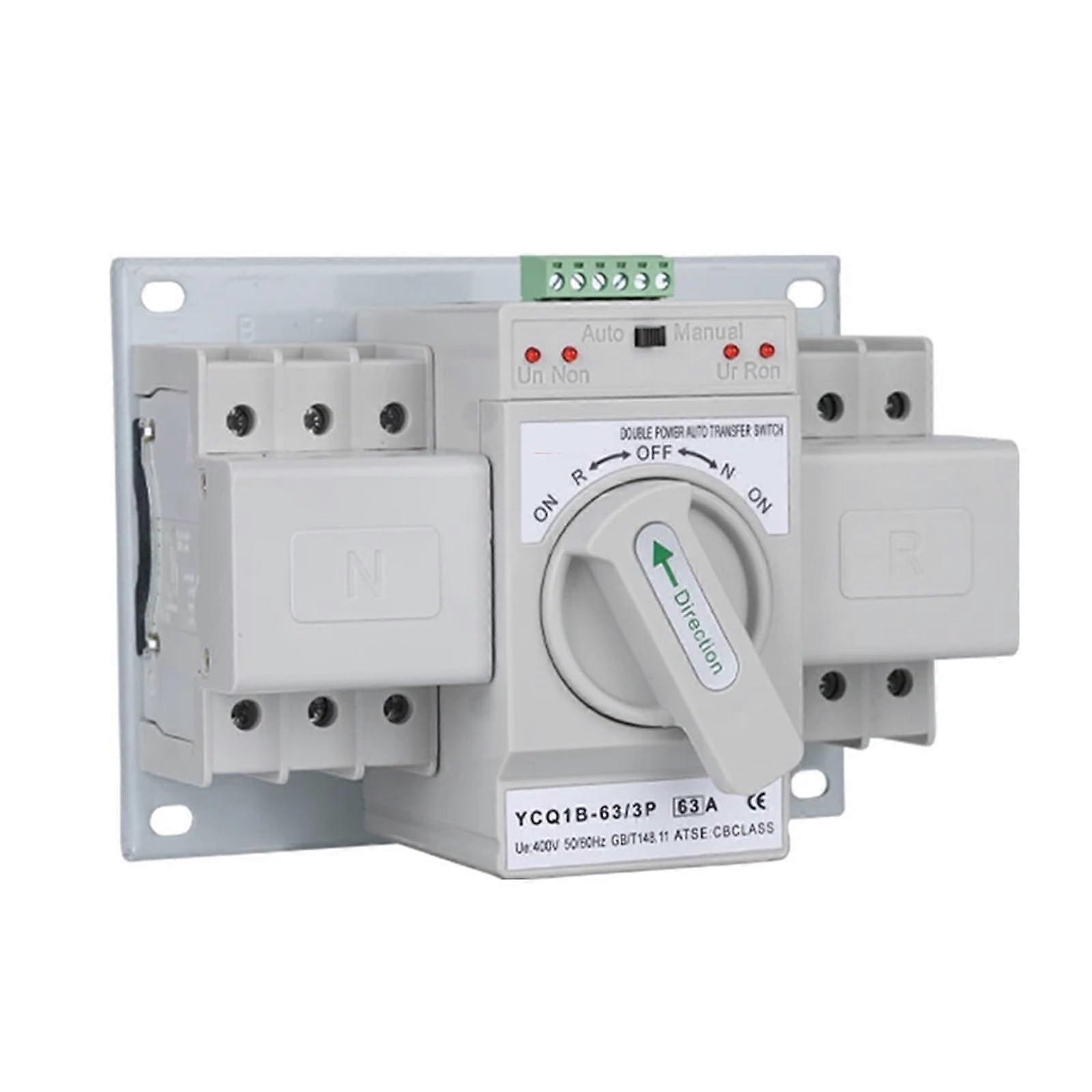 Automatic Transfer Switch 4 Pole 63A Dual Power AC230V Compact Panel Design Durable Construction
