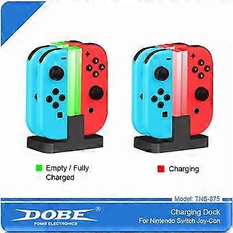 4-poorts RGB-laadstation compatibel met Nintendo Switch Joy-Cons - Kleurrijk LED-verlicht laadstation, snellaadaccessoire voor gaming