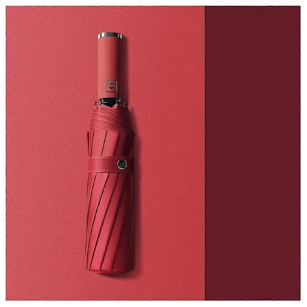 12 Bone Windproof Folding Umbrella Automatic Open Close Compact Travel Sun Protection