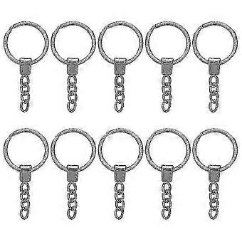20pcs Alloy Key Chain Lost-proof Key Chain Practical Keychains (nickel Color)