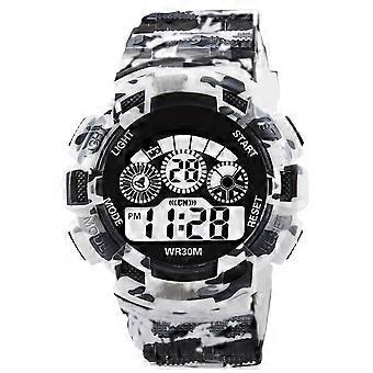 Electronic Watch Student Children Watch with Alarm Light Grey Sport Wristwatch
