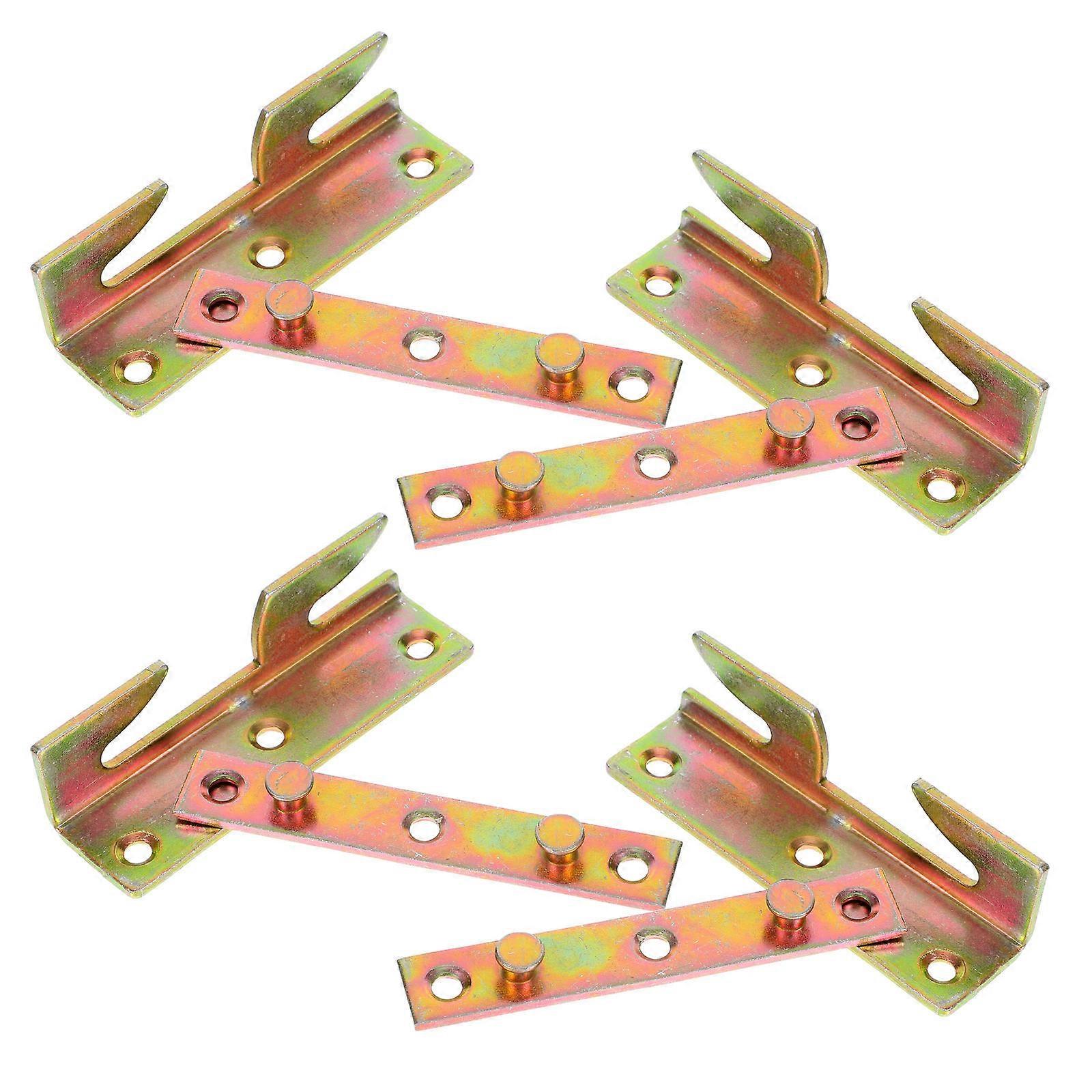 Invisible Folding Hinge Bed Rail Connector for Stable Support 4Sets Bed Brackets