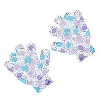 Printed Bath Gloves Five Finger Shower Gloves for Bath Use 1Pair Multi Color