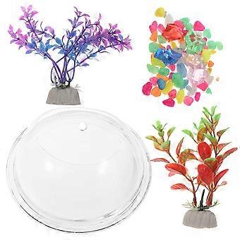 Transparent Créatif Mural Acrylique Fish Bowl Hanging Aquarium Fish Tank Home Decor (15cm Diamètre)