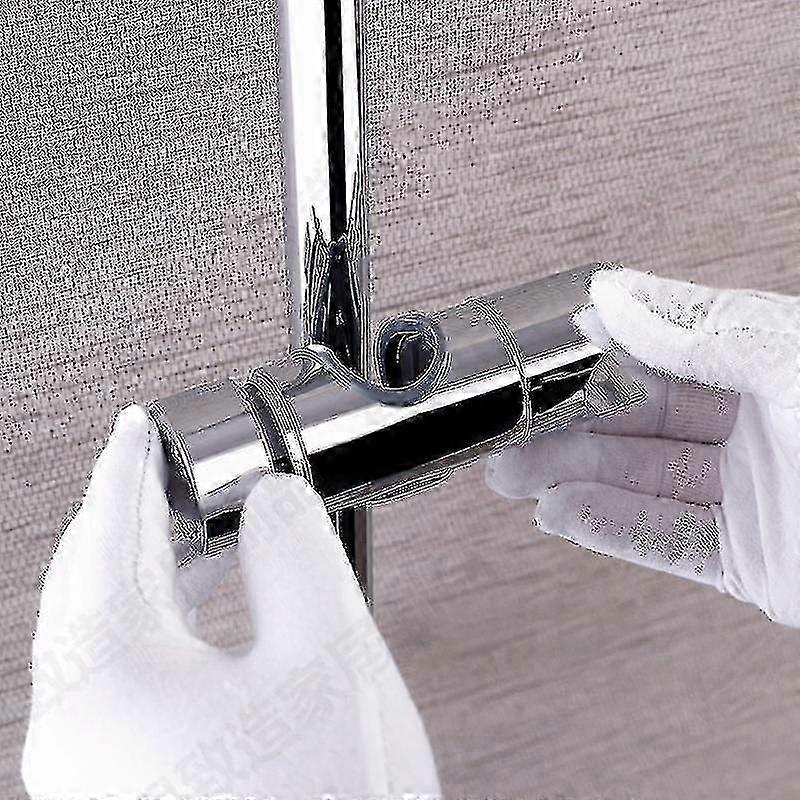 Replaceable Hand Shower Holder, Shower Head Holder, Chrome Abs (silver)_happyshop