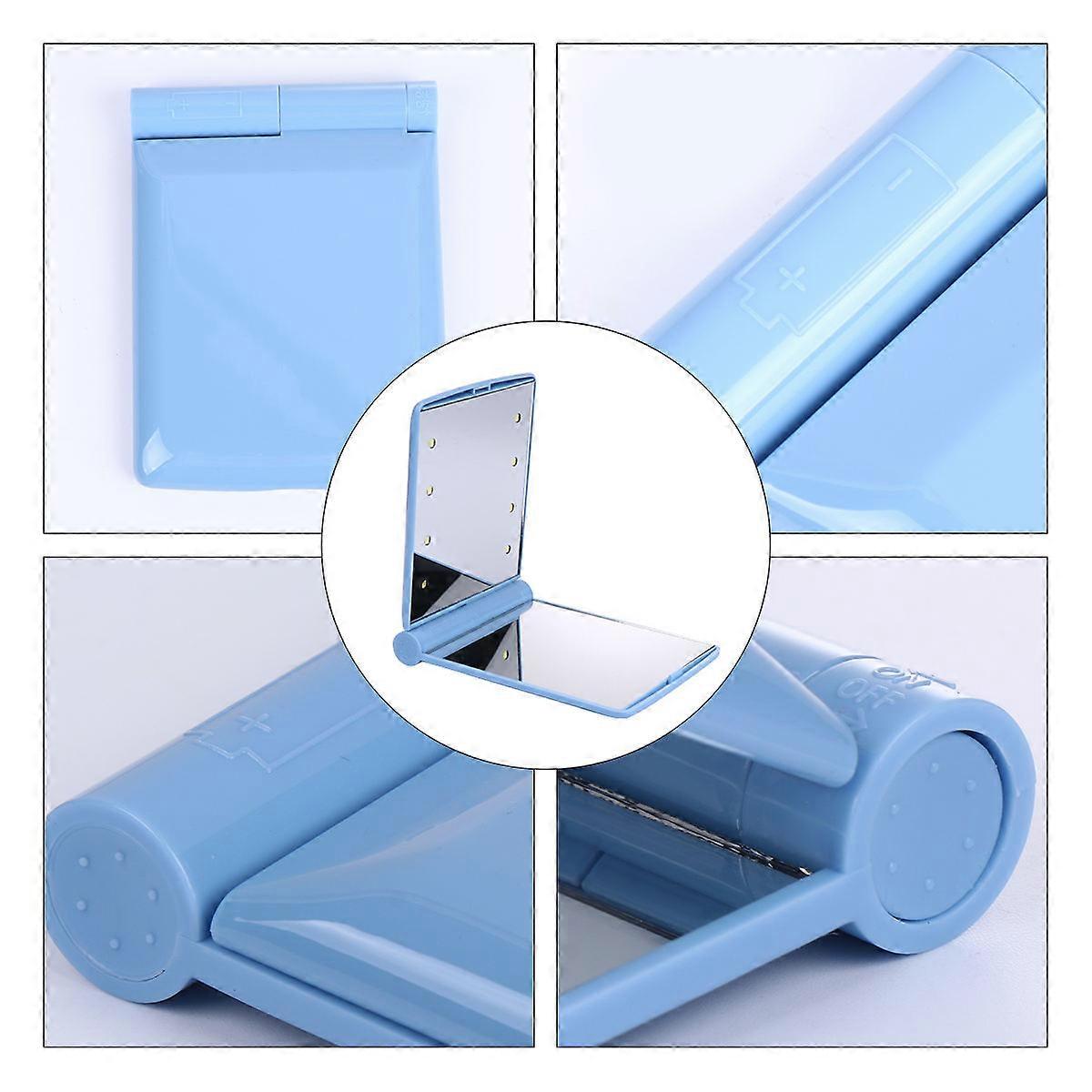 Foldable Led Makeup Mirror Light Square With Two-Sided Handheld Makeup Mirror
