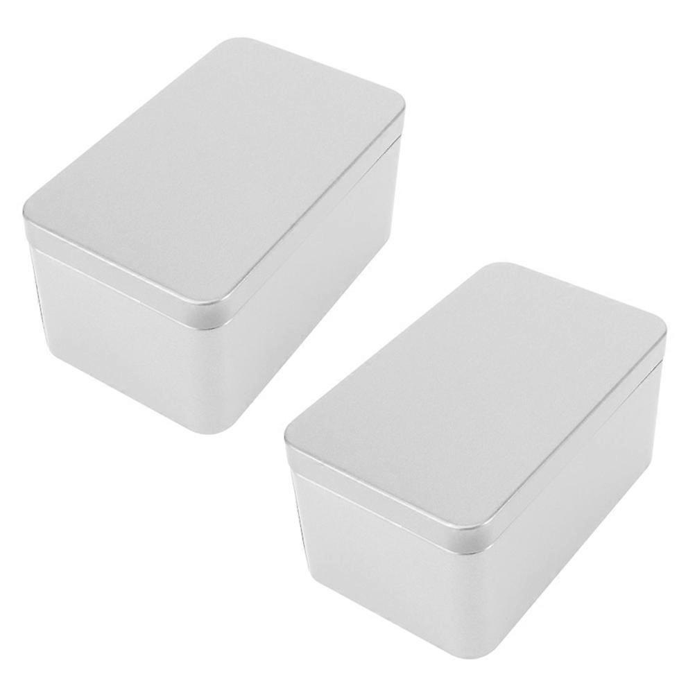 2Pcs Household Tea Box Bulk Tea Packaging Box Rectangular Tinplate Storage Box