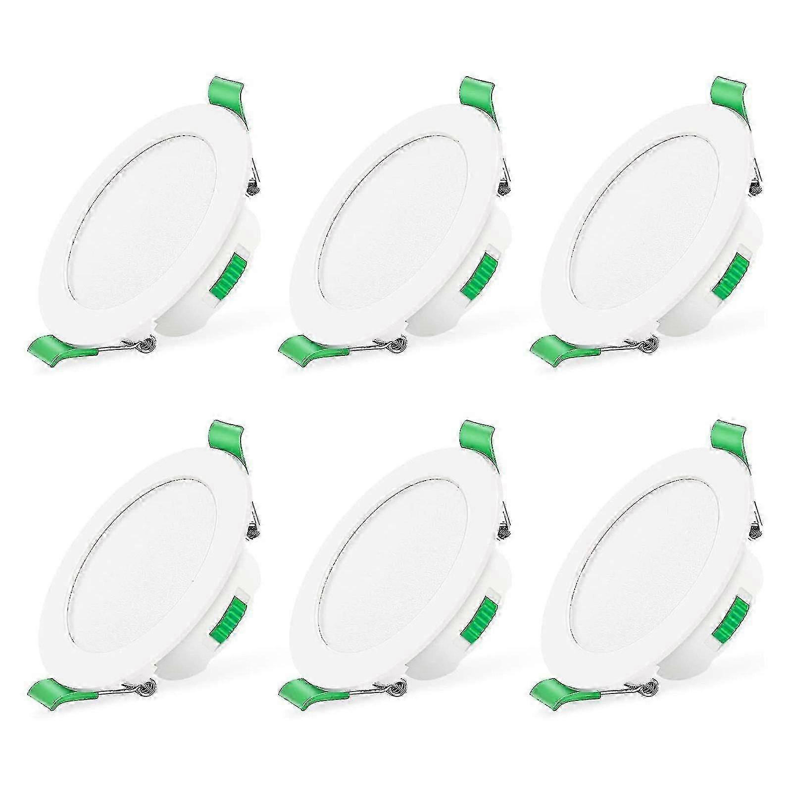 6pcs 7w White Led Downlight Recessed Ceiling Lights Slim Spot Light