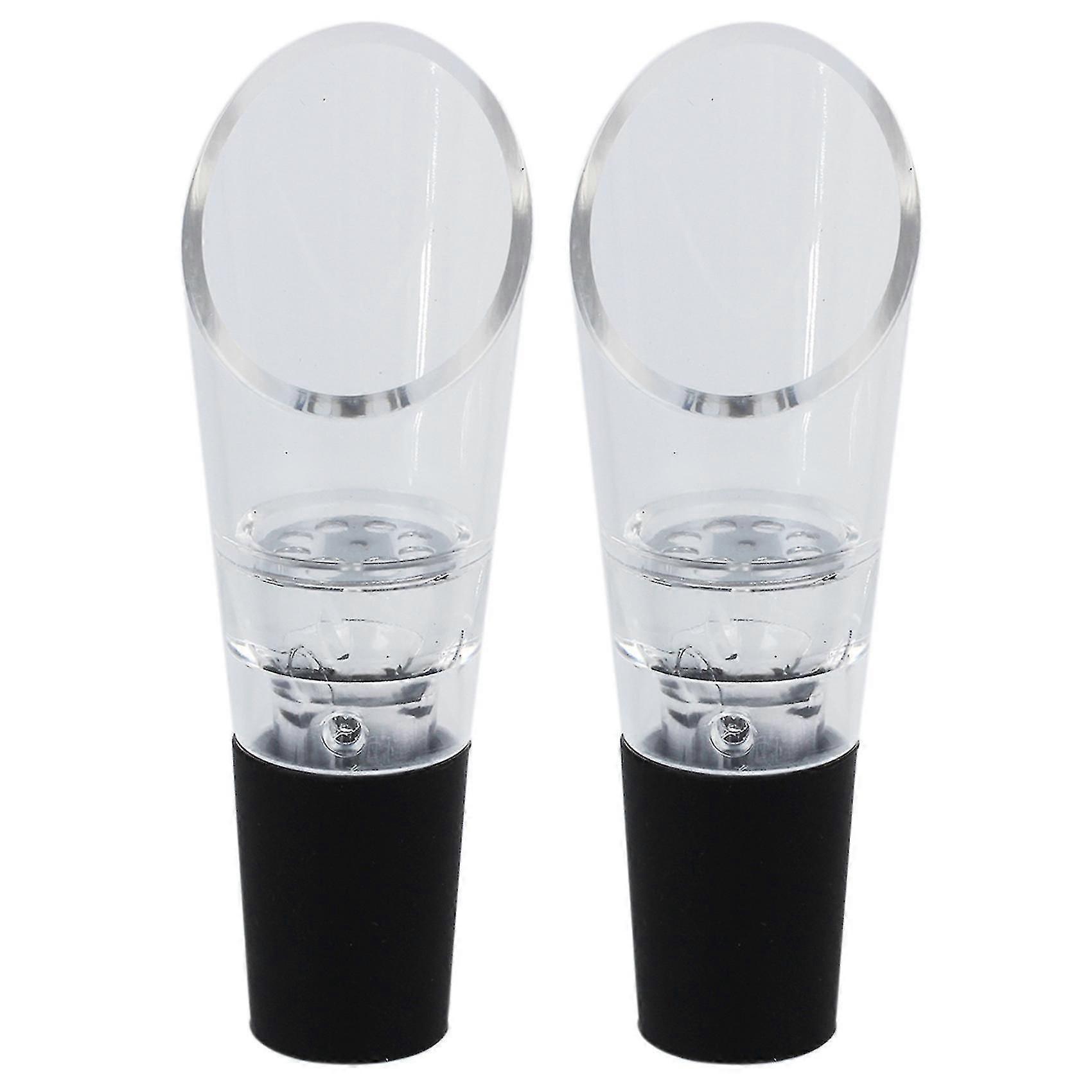 2x Wit/rode Wijnbeluchter Pourer Pour Uitloop