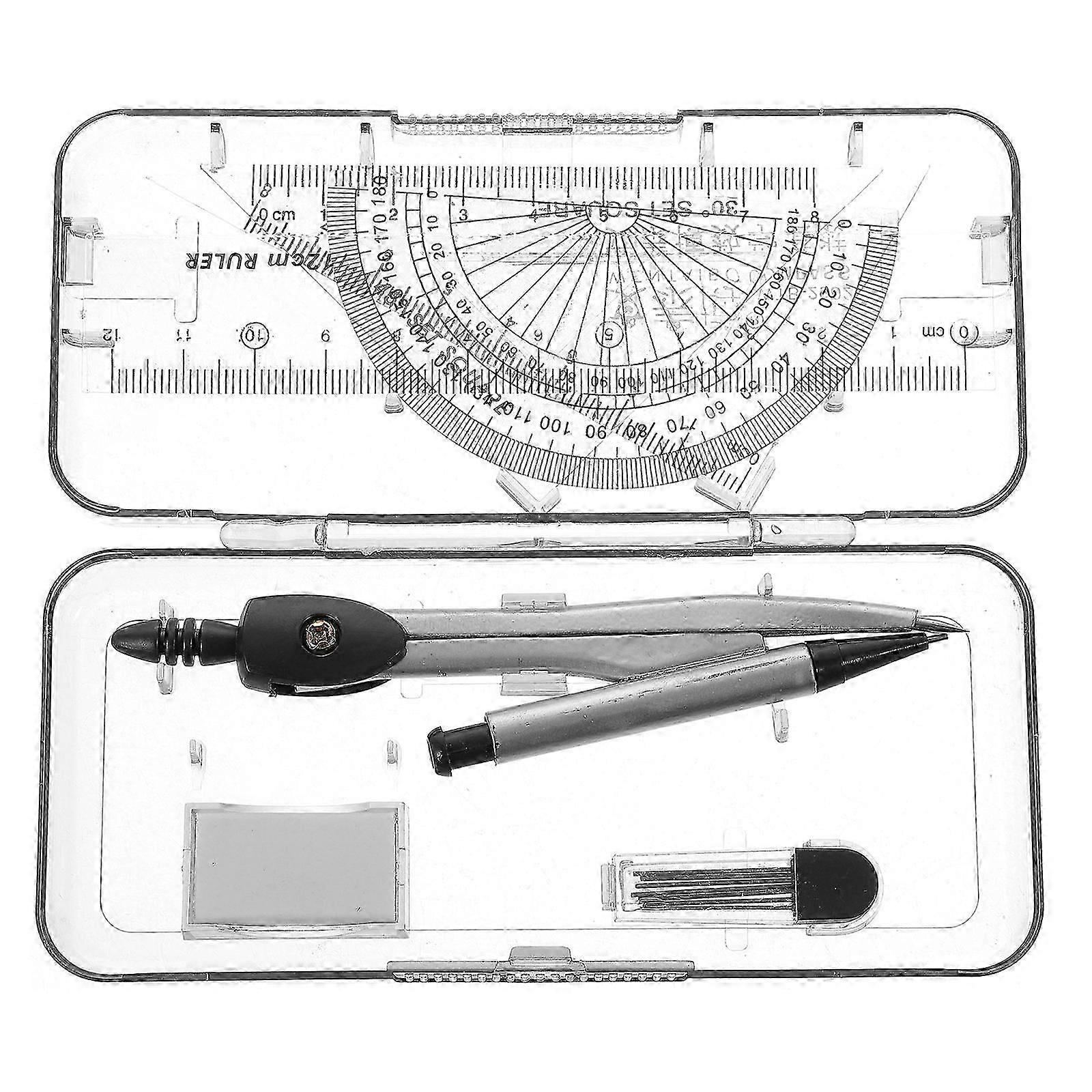 Compasses Set Geometry Drawing Tool with Protractor for Drawing Use