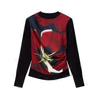 Ted Baker Womens/Ladies Floral Ribbed Collar Long-Sleeved Sweater Top