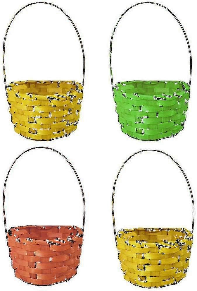 4pcs Wicker Easter Basket Mini Woven Rattan Baskets Easter Egg Basket