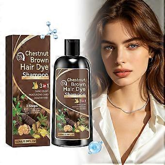 Braunes Haarfarbshampoo für graues Haar, 3-in-1 Kräuter-Feuchtigkeitsshampoo für Männer und Frauen, schnelle Grauabdeckung, 100 ml