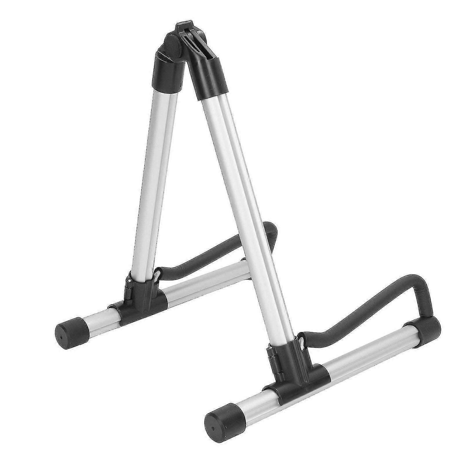Foldable Guitar Stand Adjustable Metal Folding Instrument Stand for String Instruments Silver