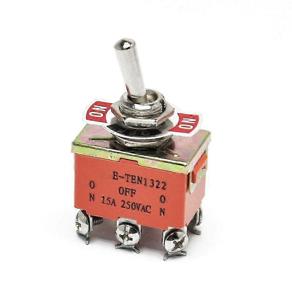 ON/OFF/ON 3 Position DPDT Toggle Switch 15A AC 250V Compatible with E-TEN1322