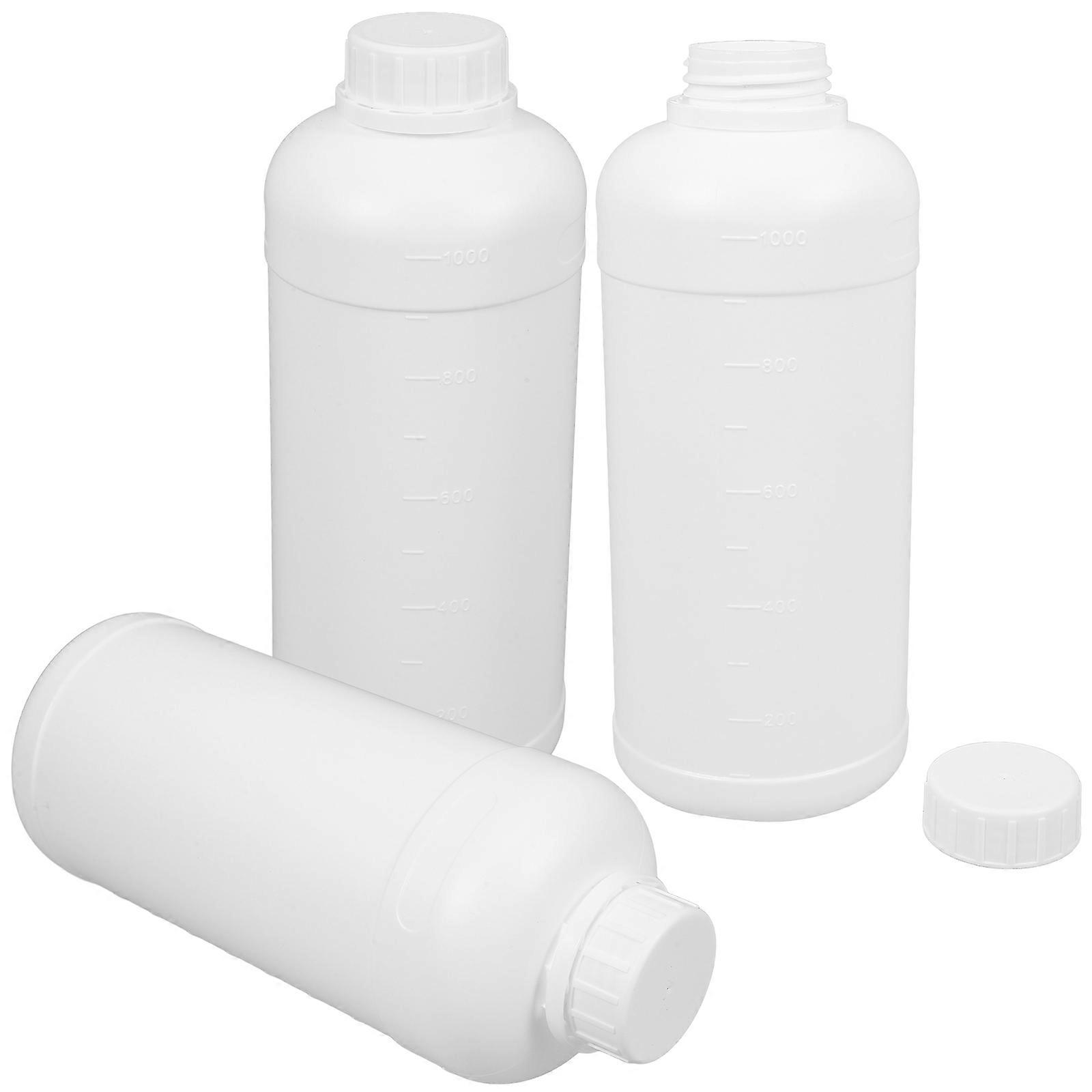 3pcs Reagent Bottles Sample Bottles with Cap Empty Liquid Bottles Refillable Sample Bottles(1L)