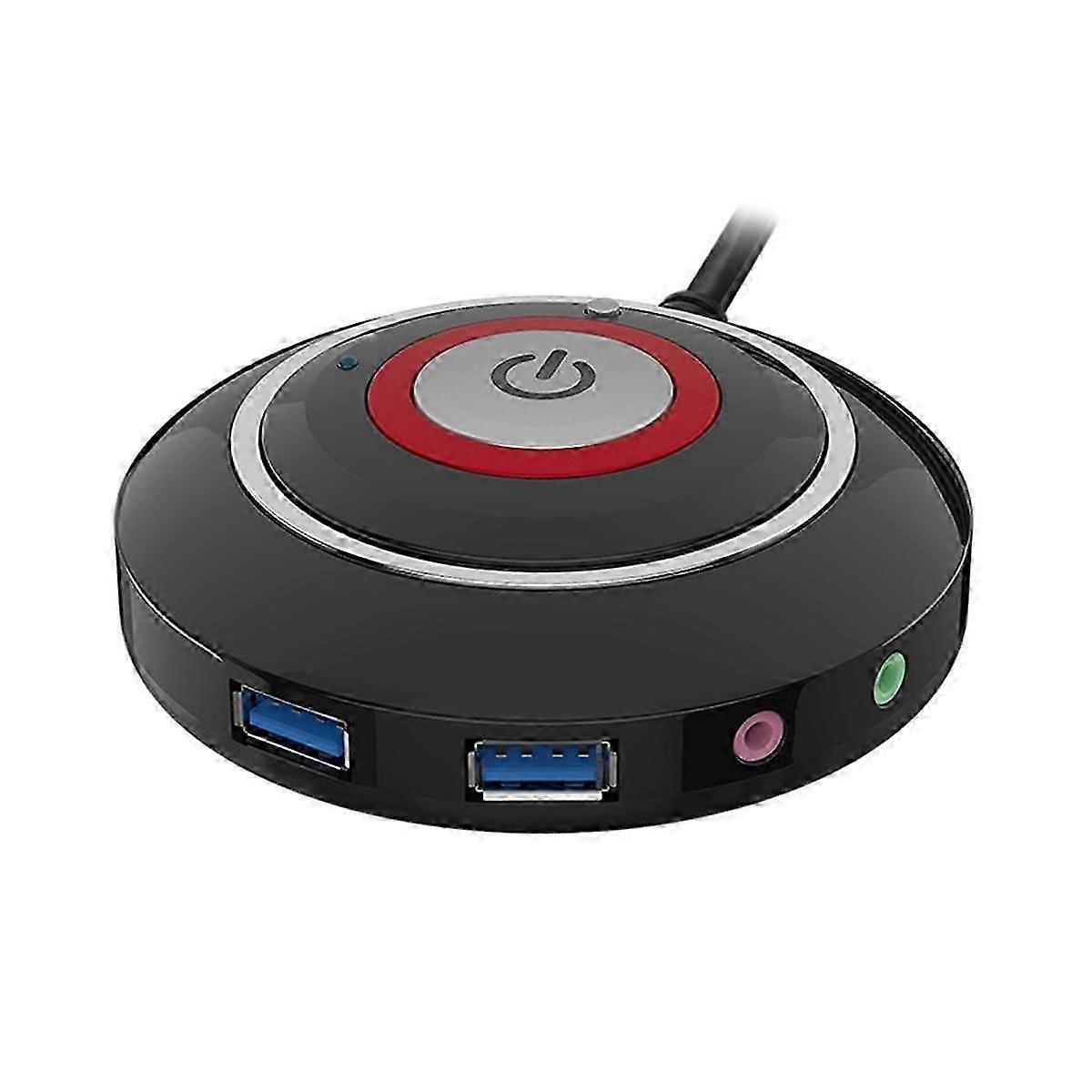 Desktop Computer Switch Button with Dual USB Ports and Audio PC External Start Button 165cm Cable