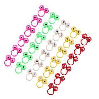 50pcs Eye Finger Puppets Eyes Rings Eyeball Rings Finger Toys (Random Style)
