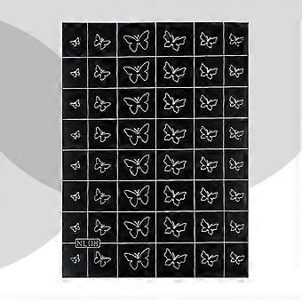 Airbrush Nail Art Stencils Stickers 115×160mm Sheet Butterfly Heart Number Design Template 1PC Color 06