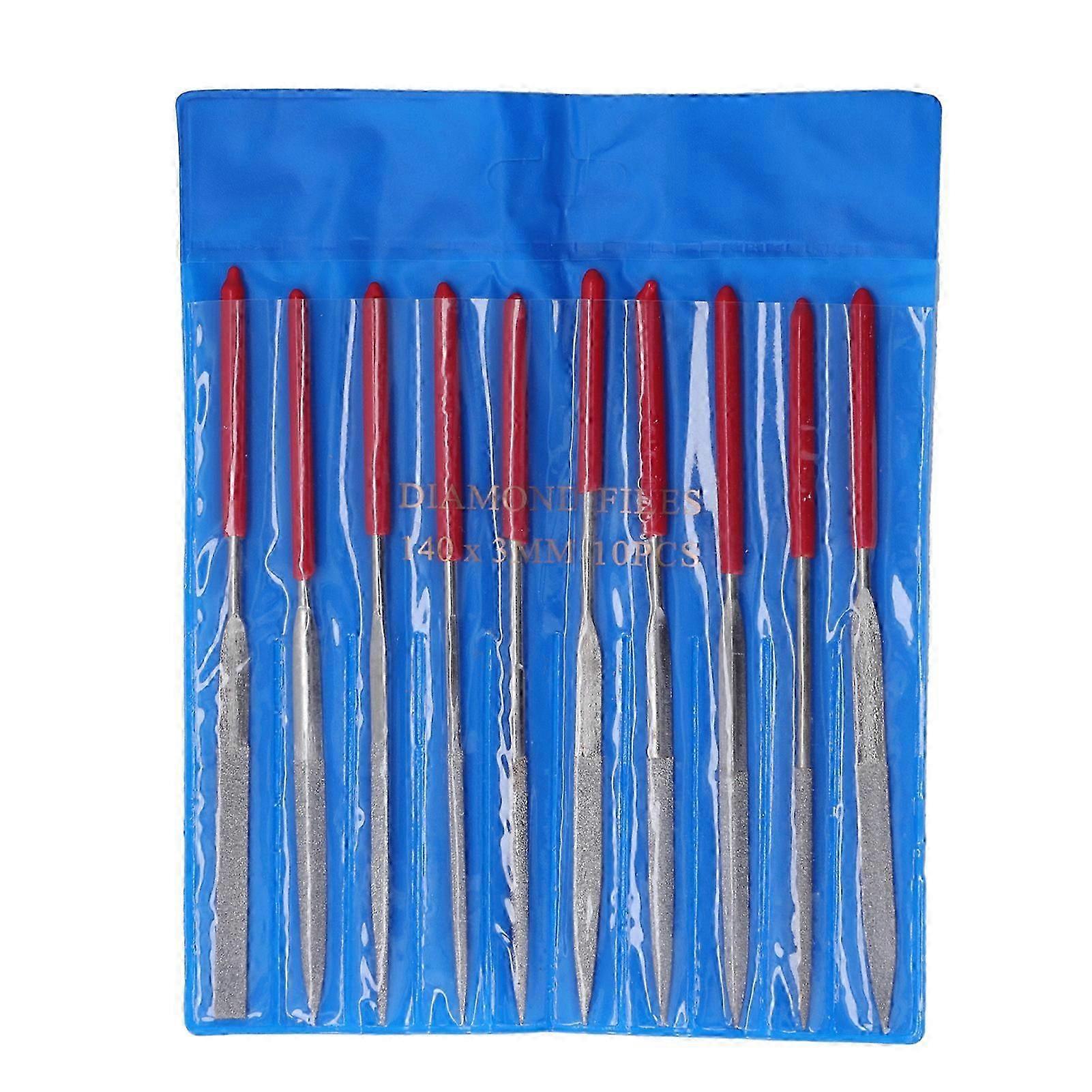 10 Pcs Needle File Set Diamond Model Grinding Trimming Needle File Kit for Material Processing