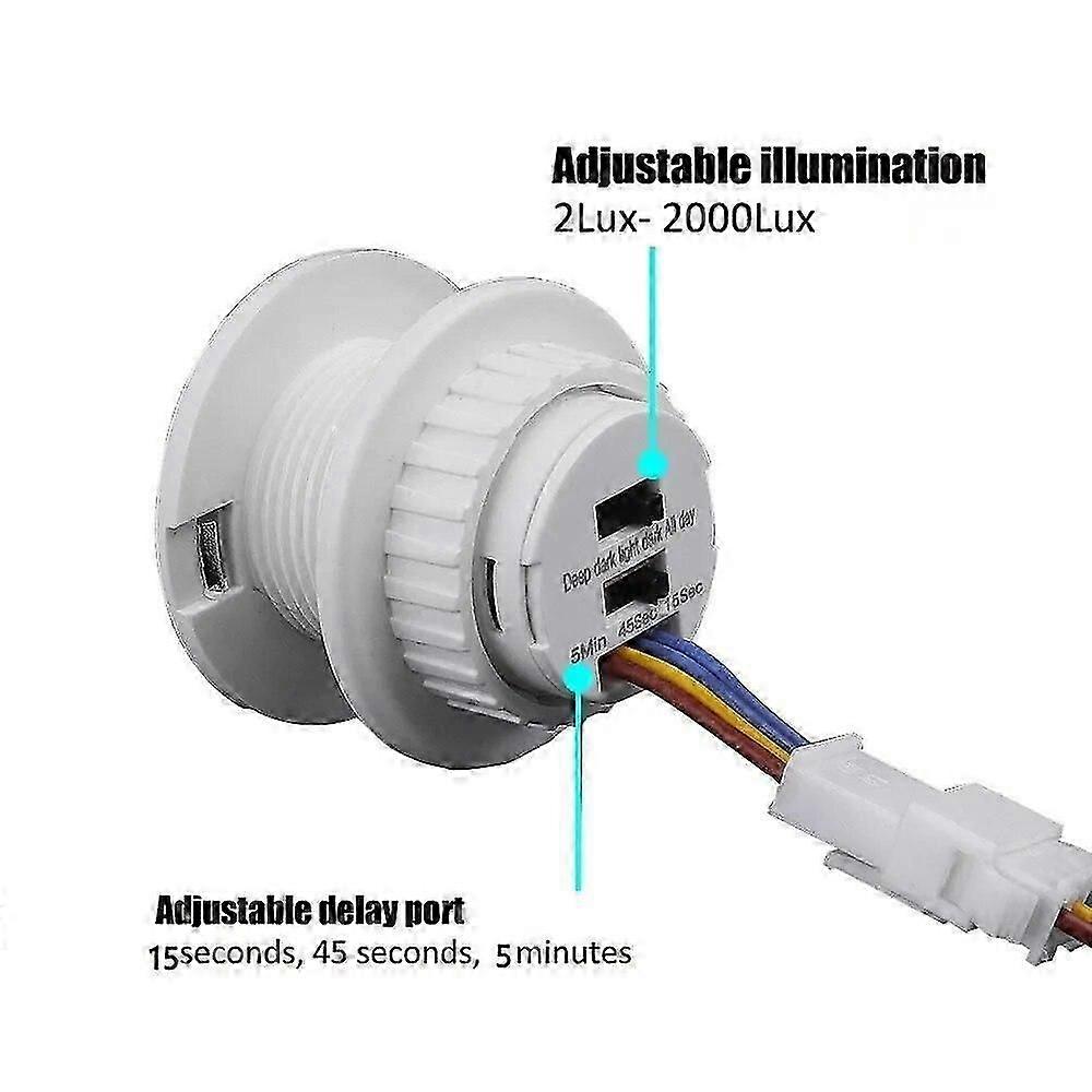 100-240V Adjustable Time Delay Mini Home Light Sensor Automatic Sensor Light Switch Infrared Sound Light Motion Sensor