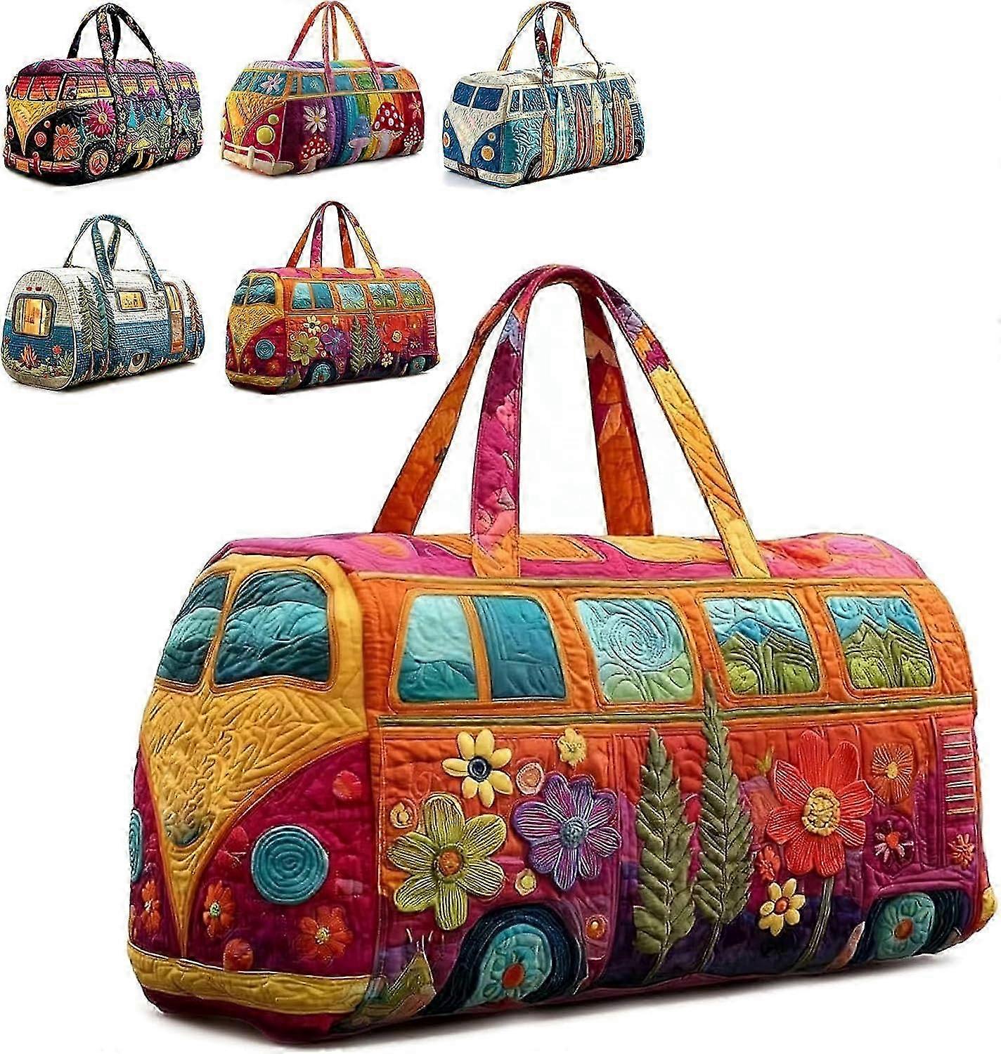 Unisex Quilted Boho Duffle Bag