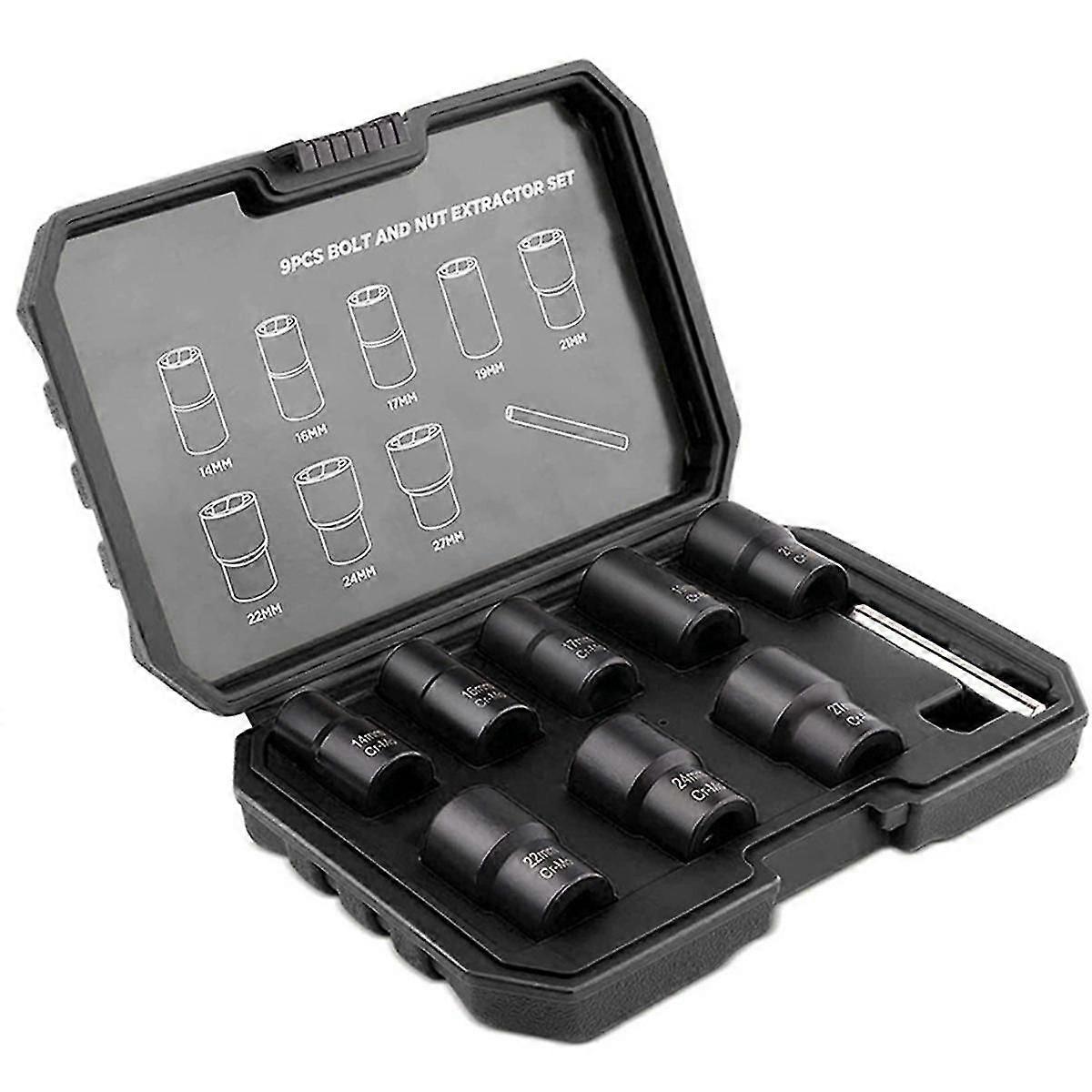 9pcs Set Nut Extractor Damaged Incomplete Screw Nut Extractor Broken Wire Extractor