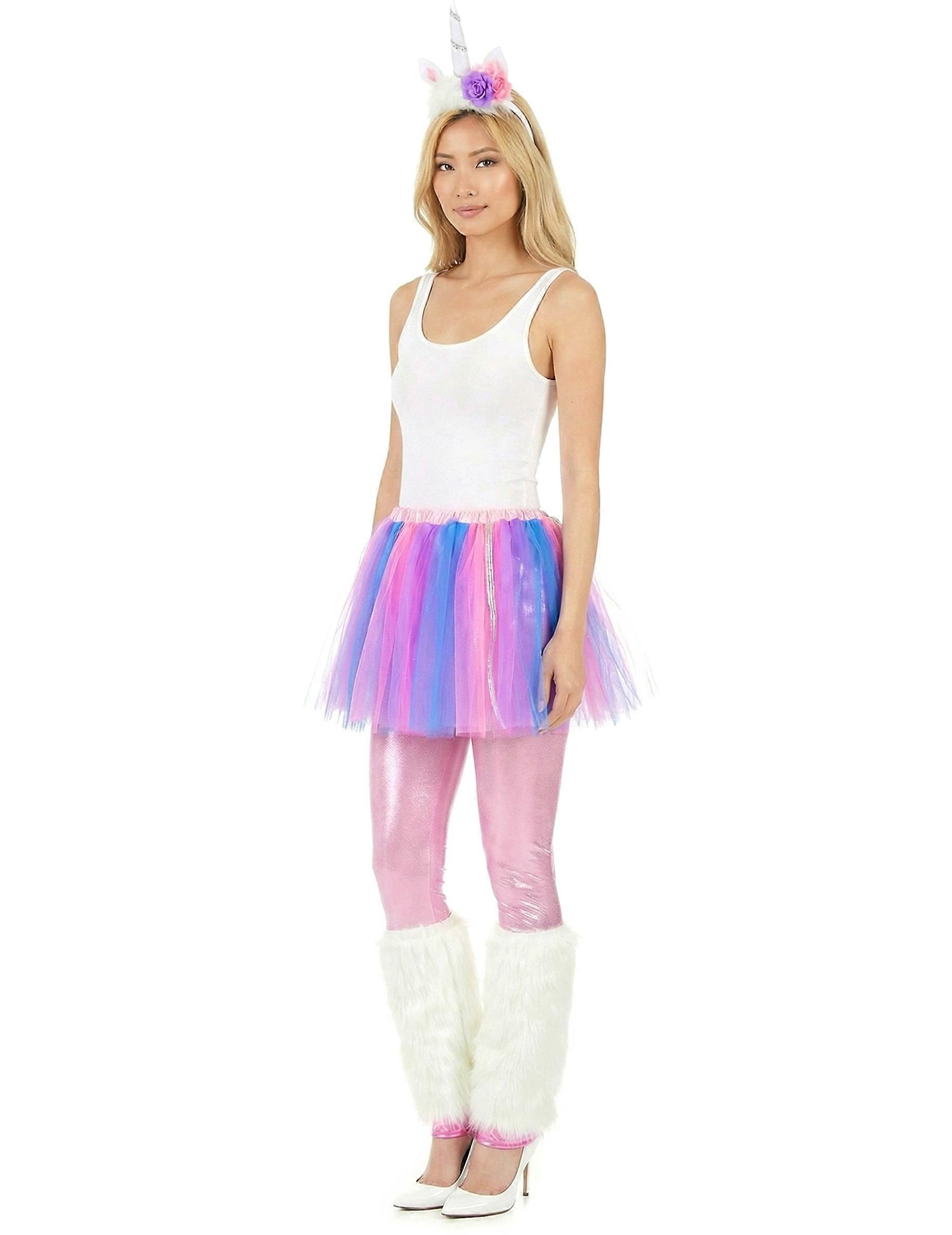 Women's multi-colored unicorn costume