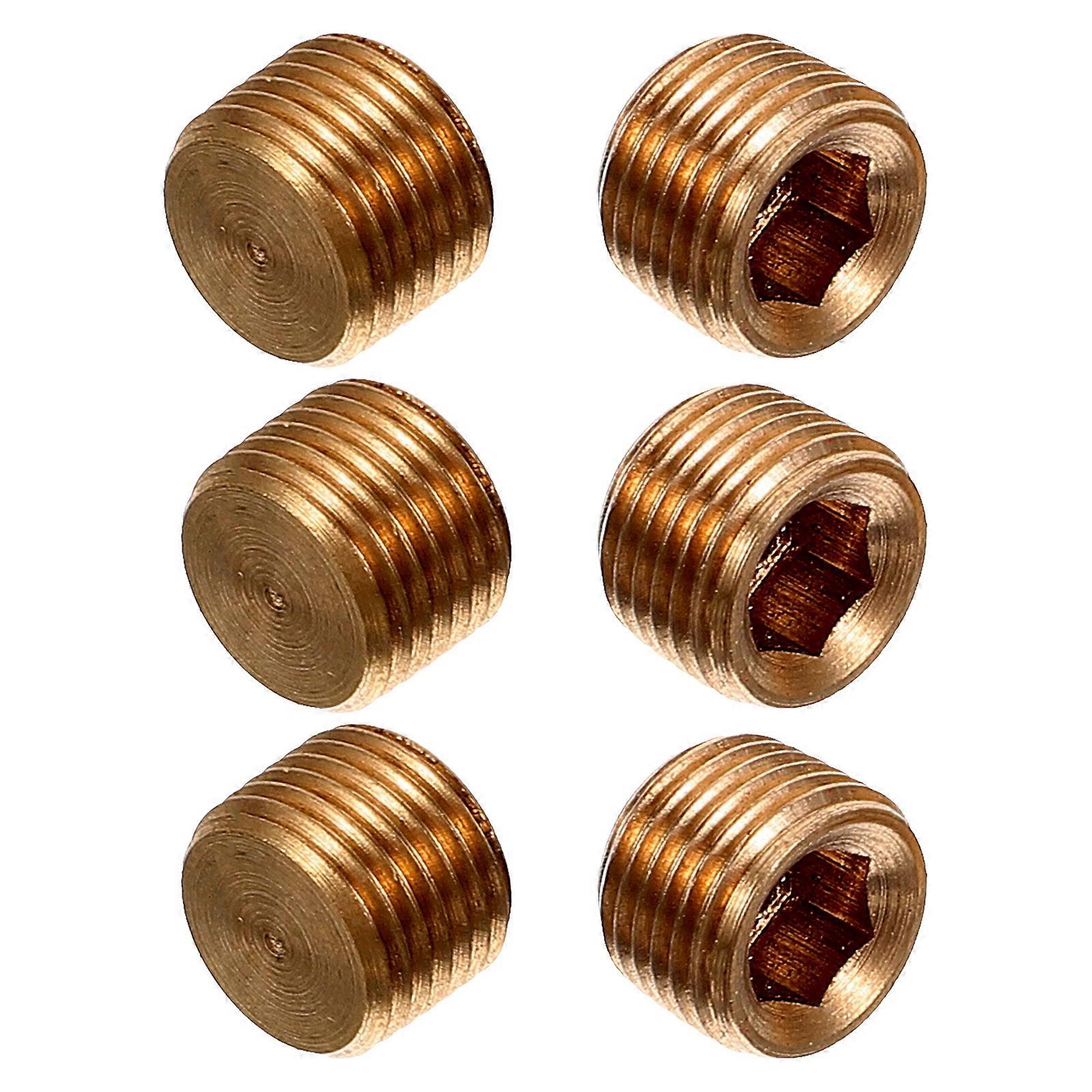 Copper Pipe Fitting Plug with Internal Hex for Tube 6Pcs Durable Set