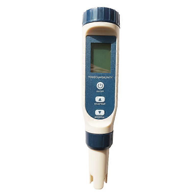 pH Meter, 5 in 1 pH/TDS/EC/Salinity/Thermometer, LCD Screen pH Tester, Automatic Temperature Compensation, Electronic pH Meter