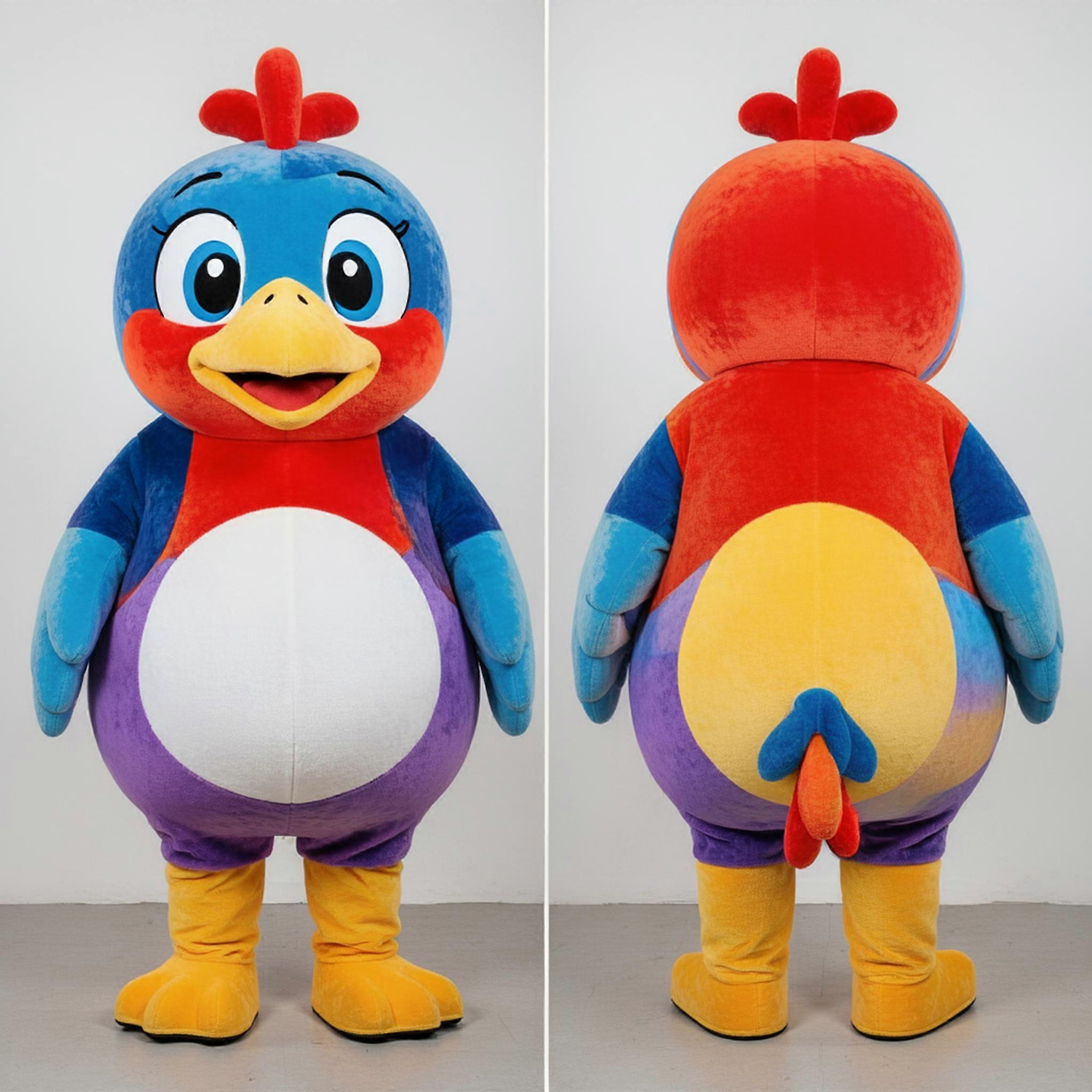 MASTICOT Slate Blue Round Dodo Bird Mascot