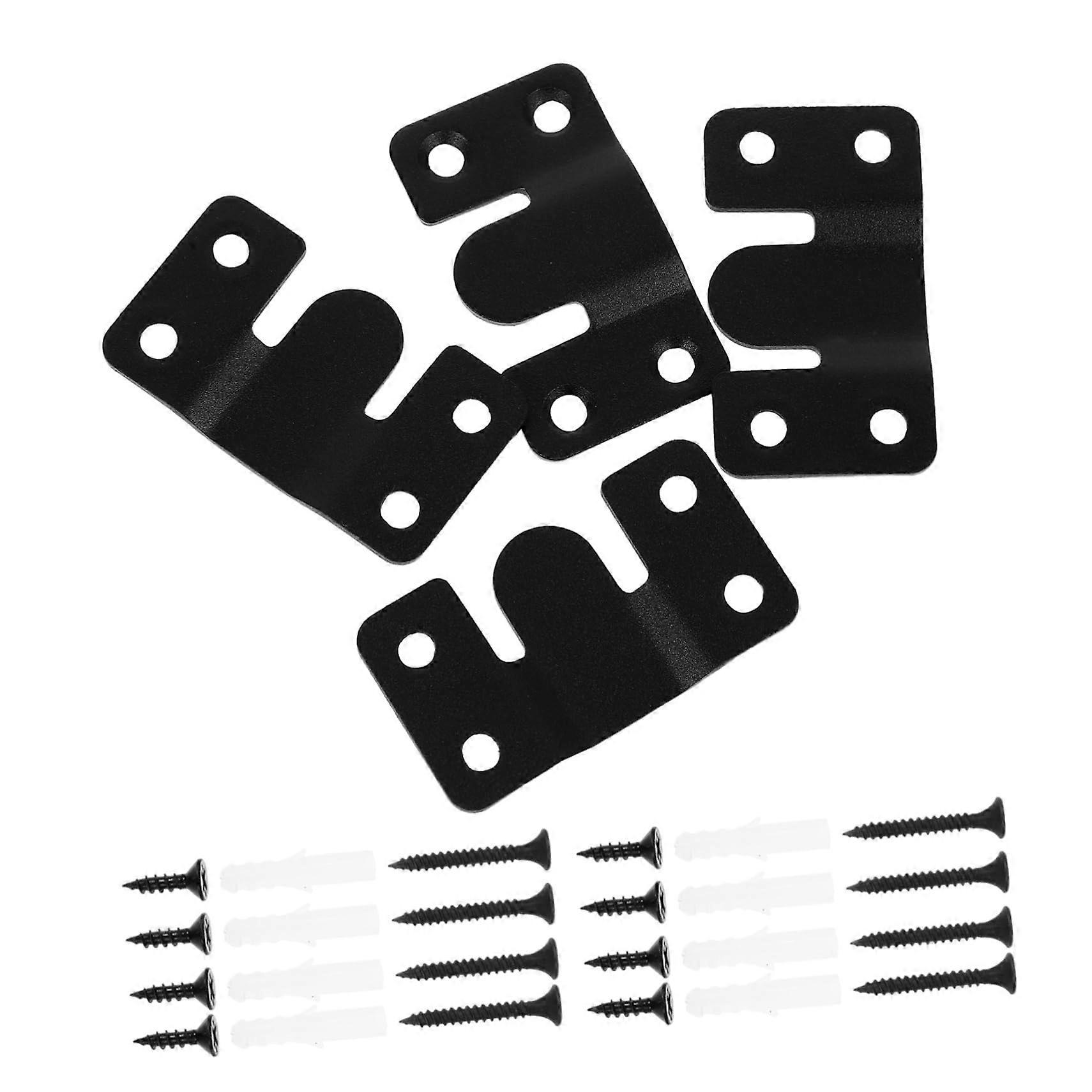 Flush Mount Bracket Set for Picture Hanging, Stainless Steel Interlocking Hooks, Easy Install