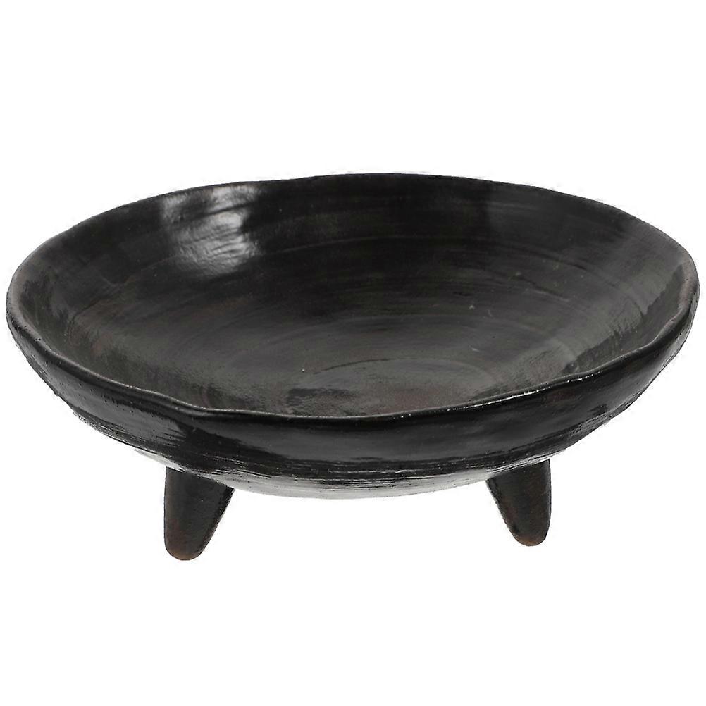 Ceramic Fruit Serving Tray for Serving Footed Tray Black
