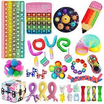 Fidget Toy Pack for Anxiety Relief, Sensory Fidget Toys Set with Toy Bag J and Easy Carry Design