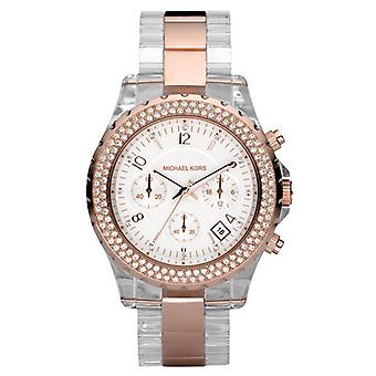Mkors Jet set sport Quartz analoge Women's horloge met roestvrijstalen armband verguld MK5323