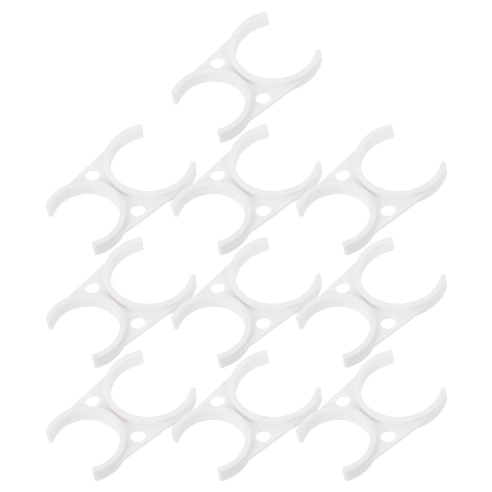 White Plastic Water Purifier Clips for Filter Fixing 10Pcs Pack