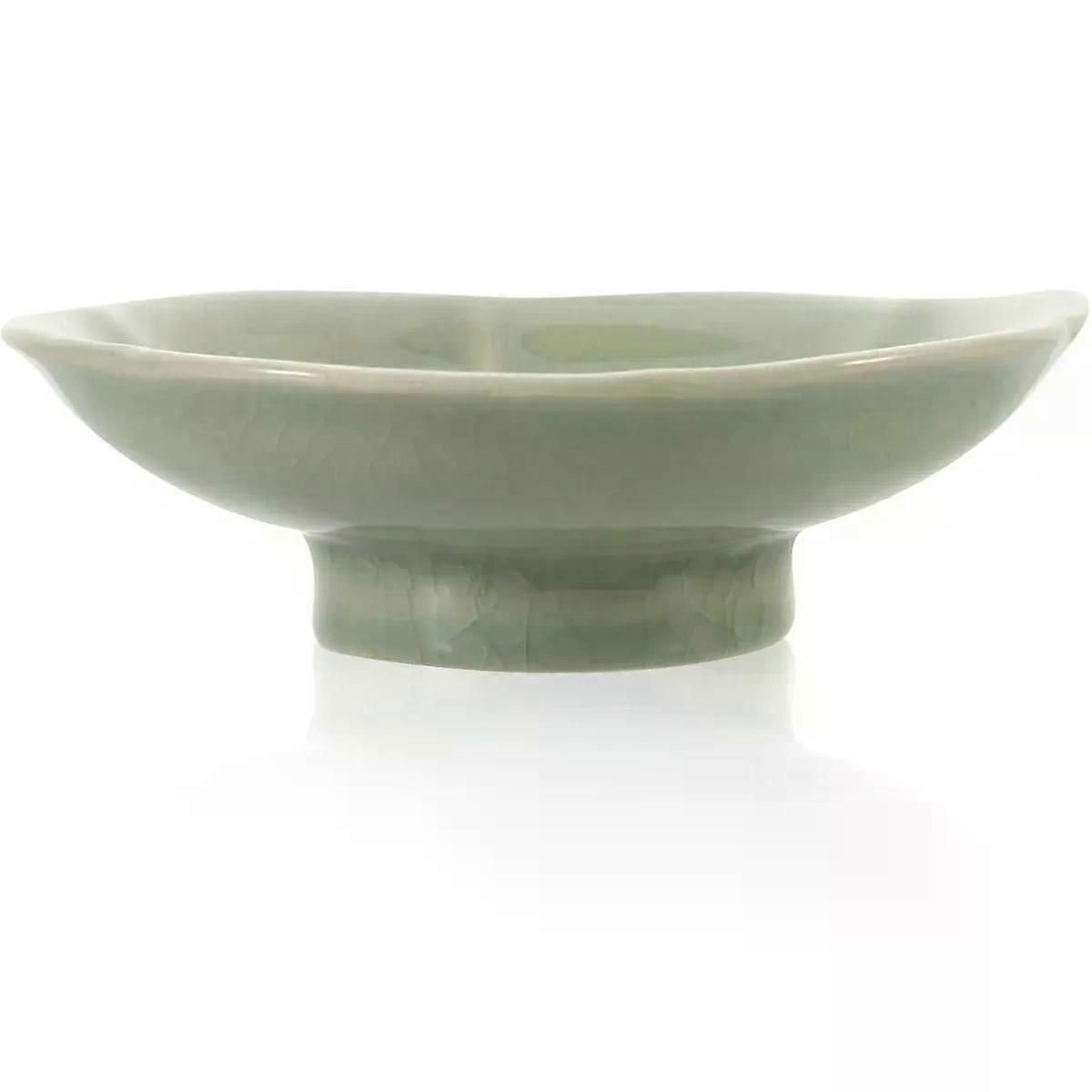 Ceramic Dessert Serving Plates, Green Smooth Surface Food Platters