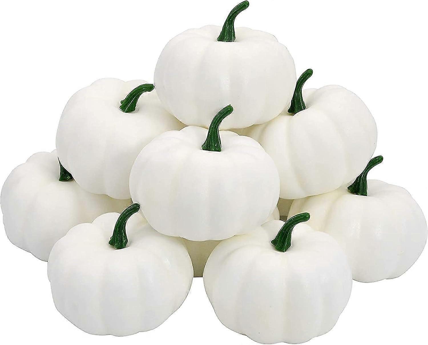 12pcs White Artificial Lifelike Pumpkin Set