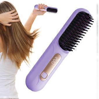 Cordless Hair Straightener with Three Temp Settings, Negative Ion Smoothing, Travel Ready Compact Design