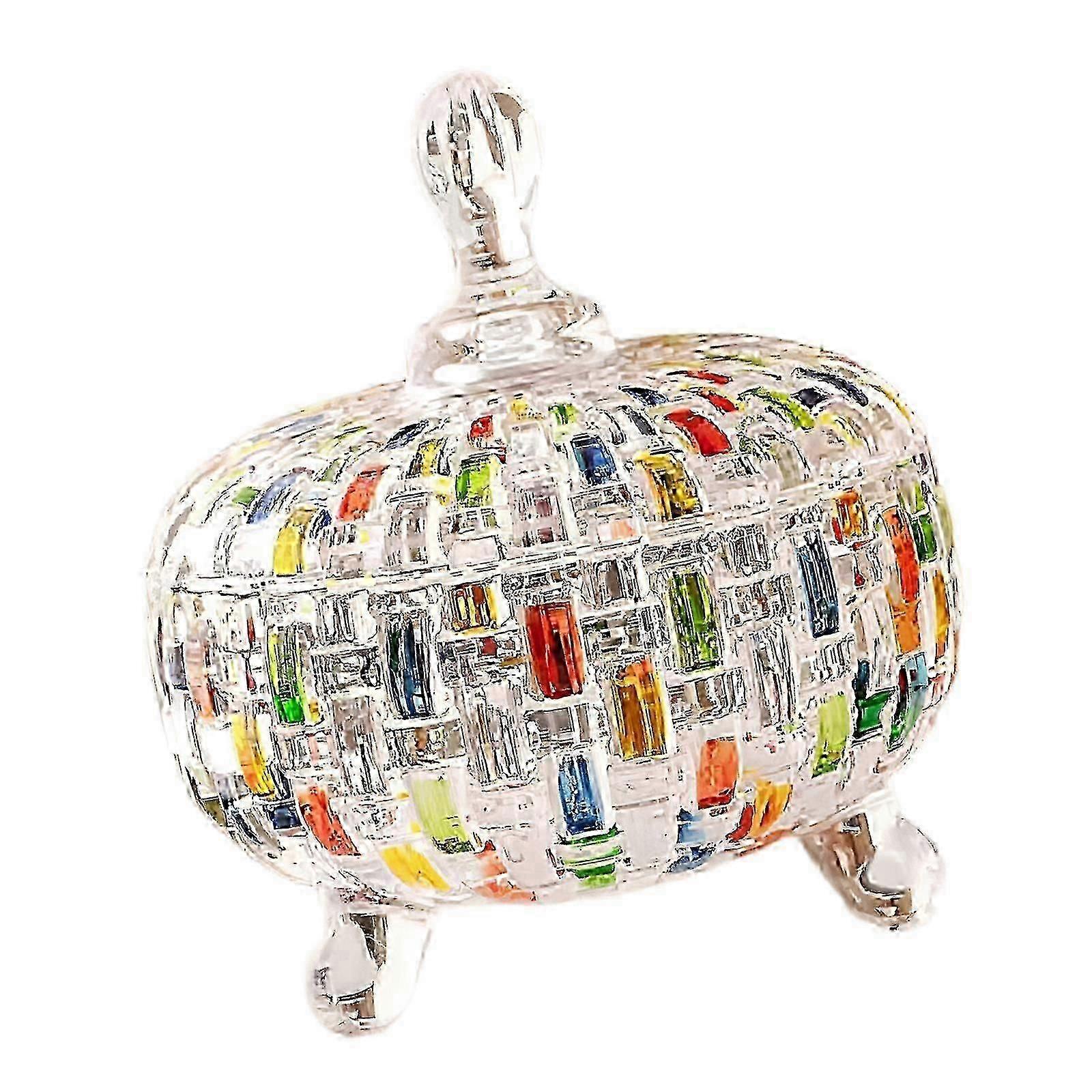 Embossed Diamond Pattern Glass Jar