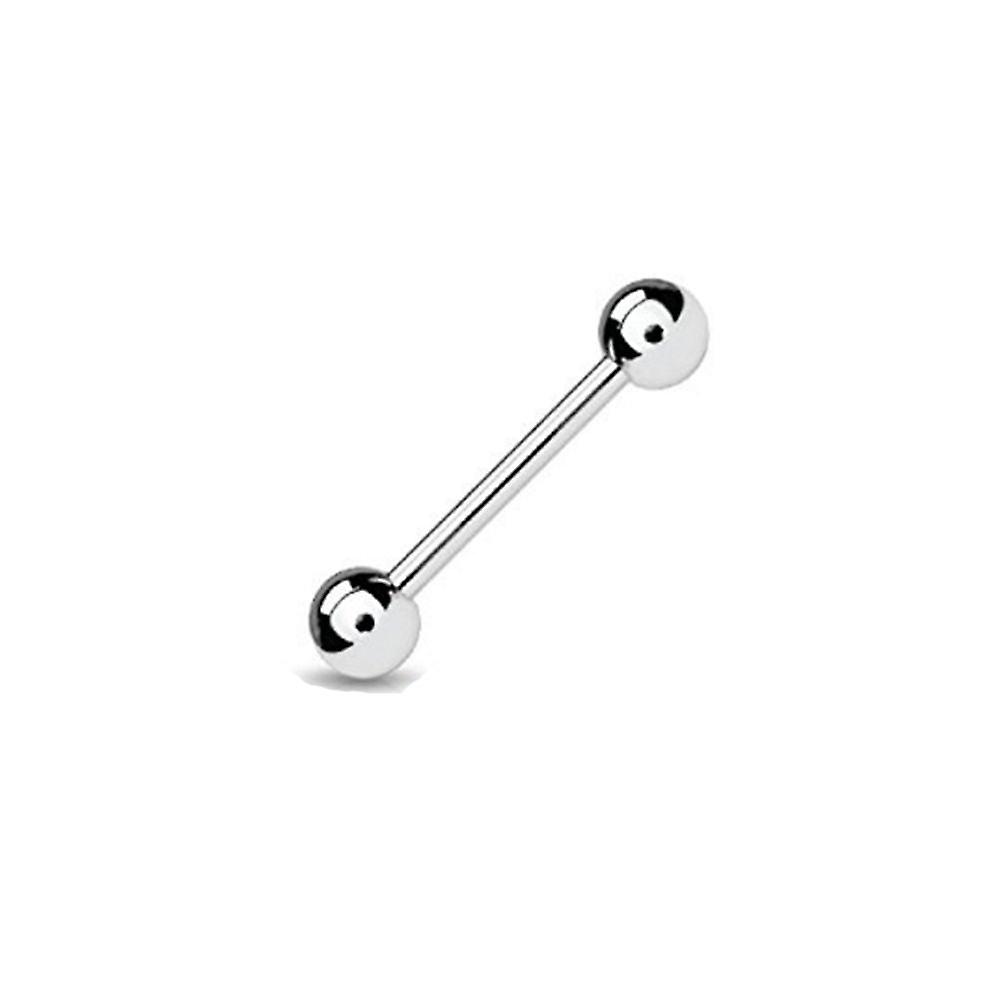 Tongue ring straight barbell barbells 14g (1.6mm) 14g 16mm ion plated