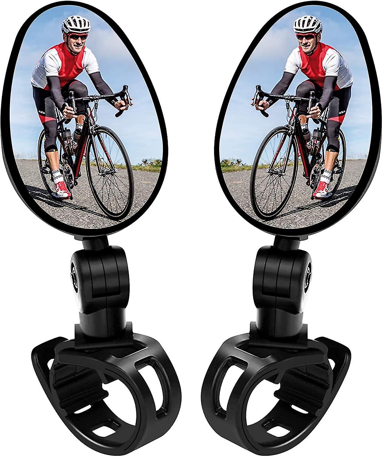2 Pack Bicycle Mirrors Universal Mini 360 Rotaty Rear View Camera Handlebar Glass Mirrors For Bike Bicycle Ebike Scooter Left And Right Handlebar Sid