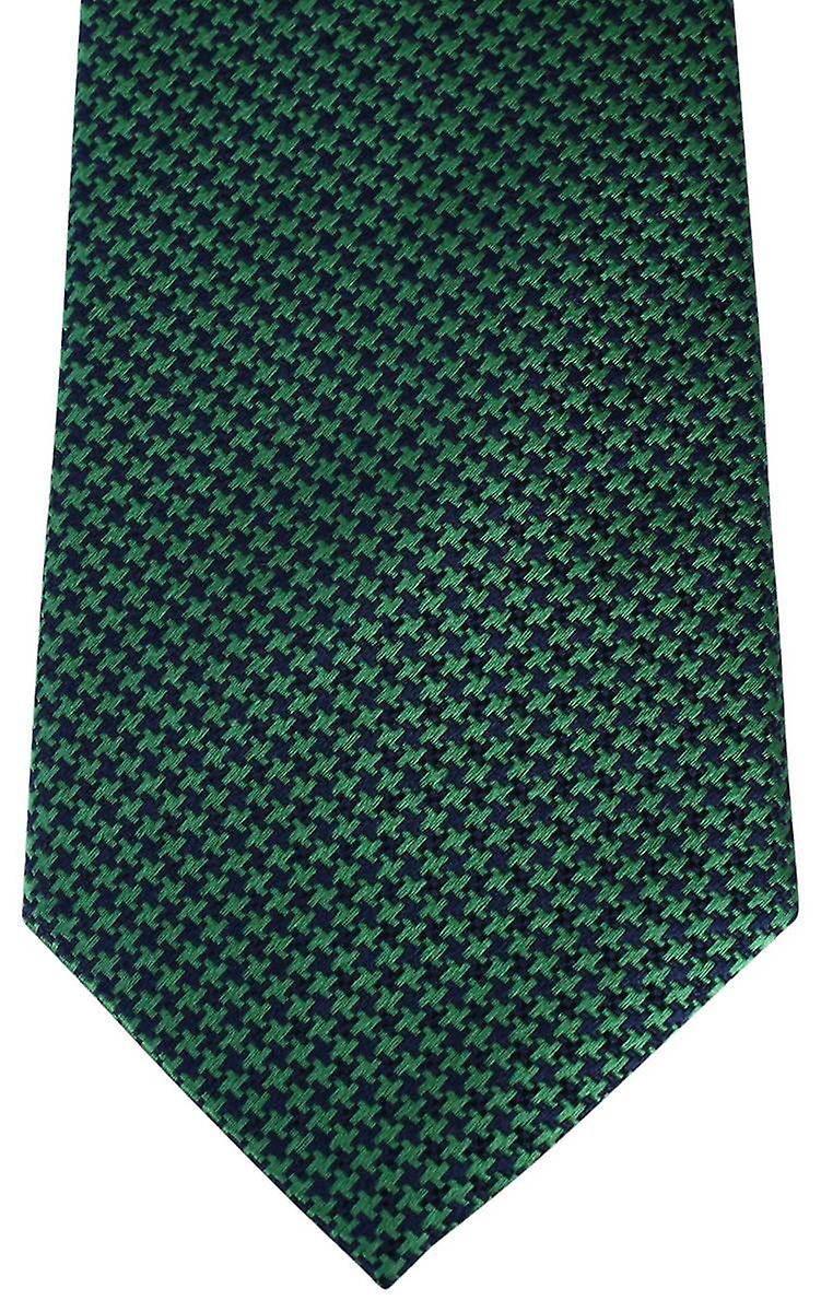 David Van Hagen Houndstooth Tie - Green/Navy