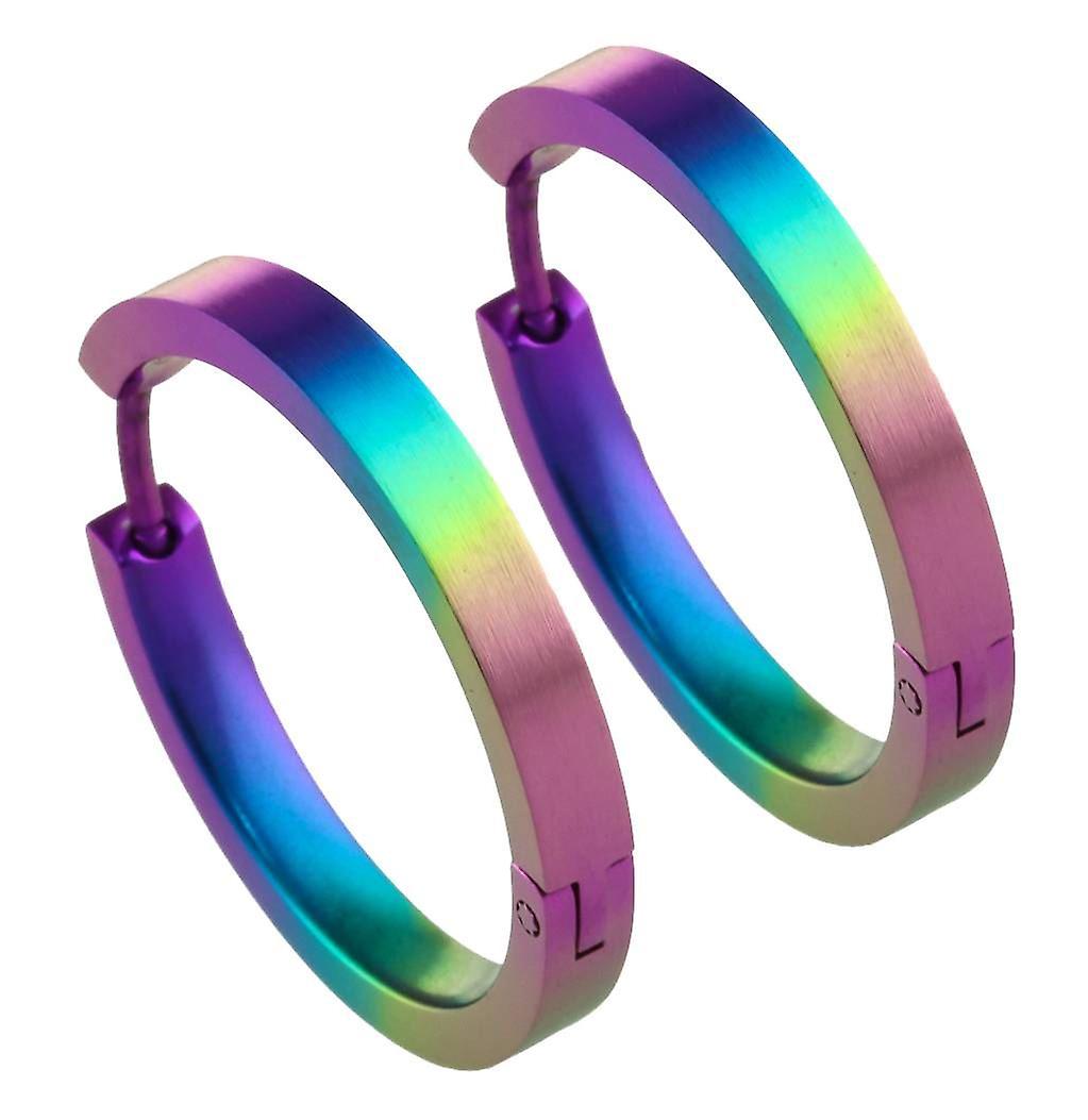 Ti2 Titanium Medium Full Hoop Earrings - Multi-colour