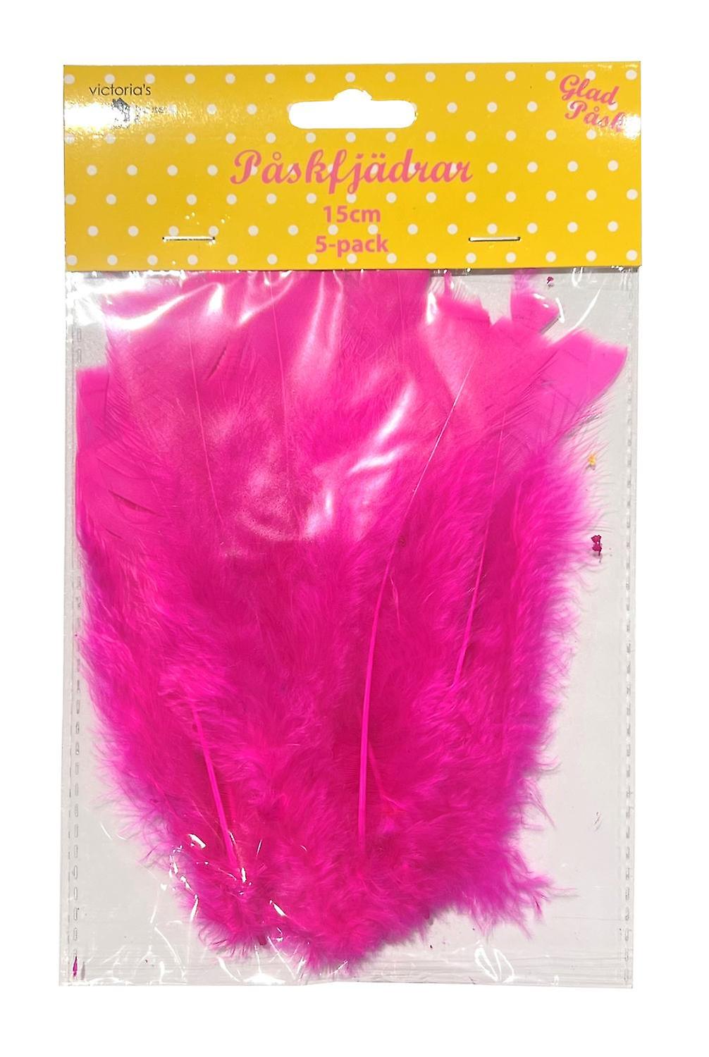 Påskfjädrar Rosa 5-pack