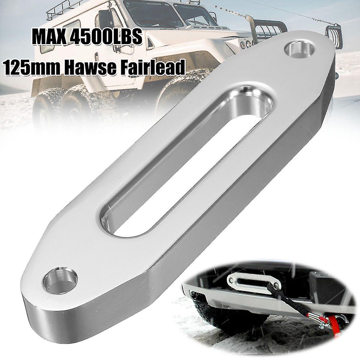 1x 2x 125mm 4000lbs العالمي كروم البليت الألومنيوم Hawse Fairlead الاصطناعية جبل ونش حبل 15000lbs متوافق مع سيارة الدفع الرباعي ATV Utv