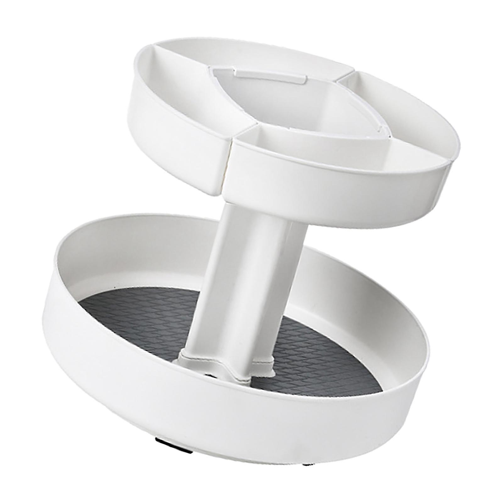 Turntable Lazy Susan Rack Serving Tray Display Stand Gray Round