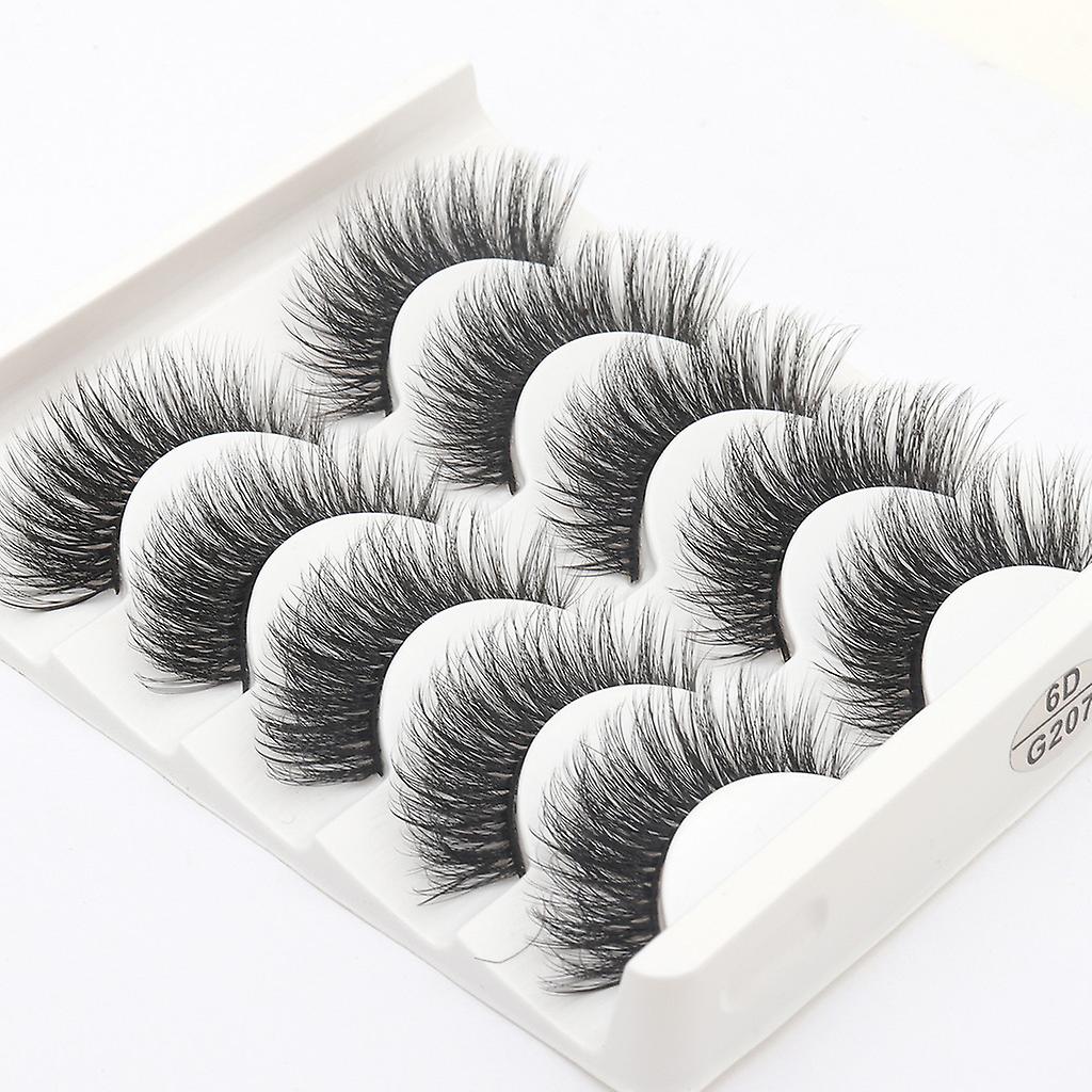 5-pair false eyelashes-6D faux mink-G207