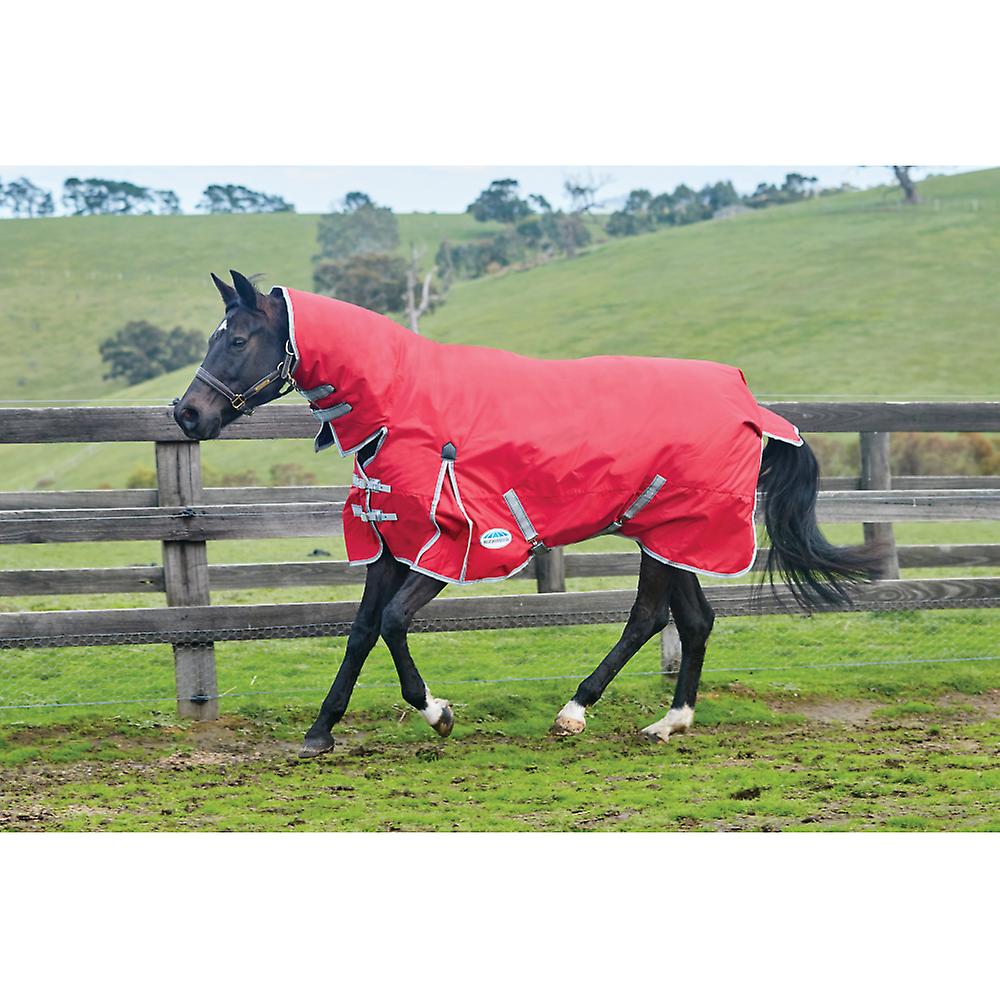 Weatherbeeta Comfitec Classic Combo Neck Lite Turnout - Red/silver/navy